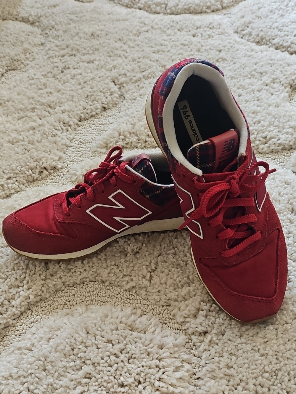 New Balance Red and White Women's Sneakers